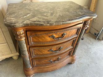 Gorgeous wood and marble end table
