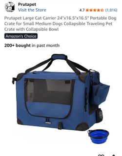 Prutapet Dog/Cat Portable Carrying Crate for Small to Medium Size.