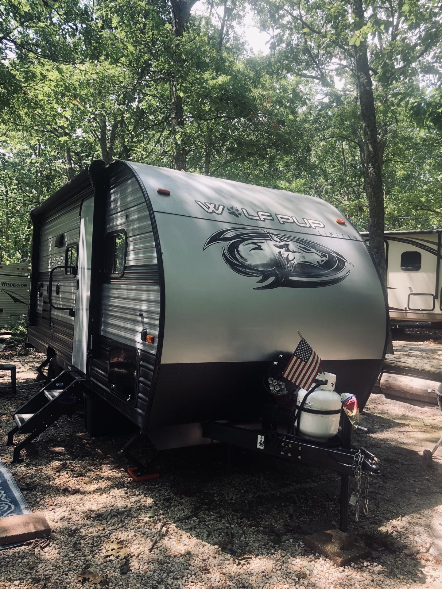 2020 Forest River Wolf Pup 18 t/0 23 ft travel trailer.