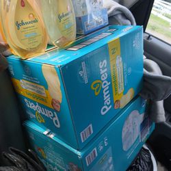John's Baby Wash Shampoo  And Bottles  Lotion  John's And Size 3 Dipers Pampers  And Newborn 