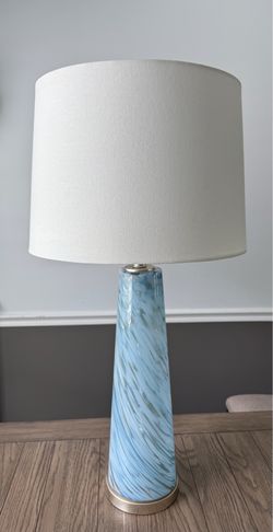 Modern Blue Swirl Glass Cassie Lamp – Havertys