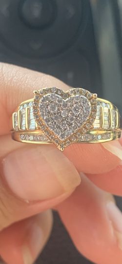 Oro 14 K Anillo De Diamantes