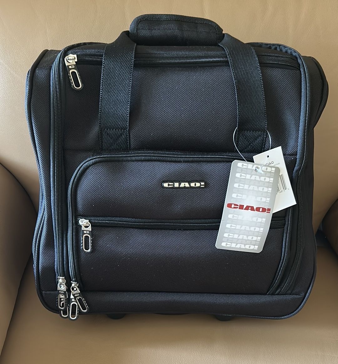 Ciao Carry-On Wheeled Under Seat Bag; Black; 15 x 9 x 14 in