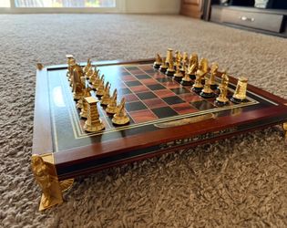 King Tutankhamen 24k gold layered chess set