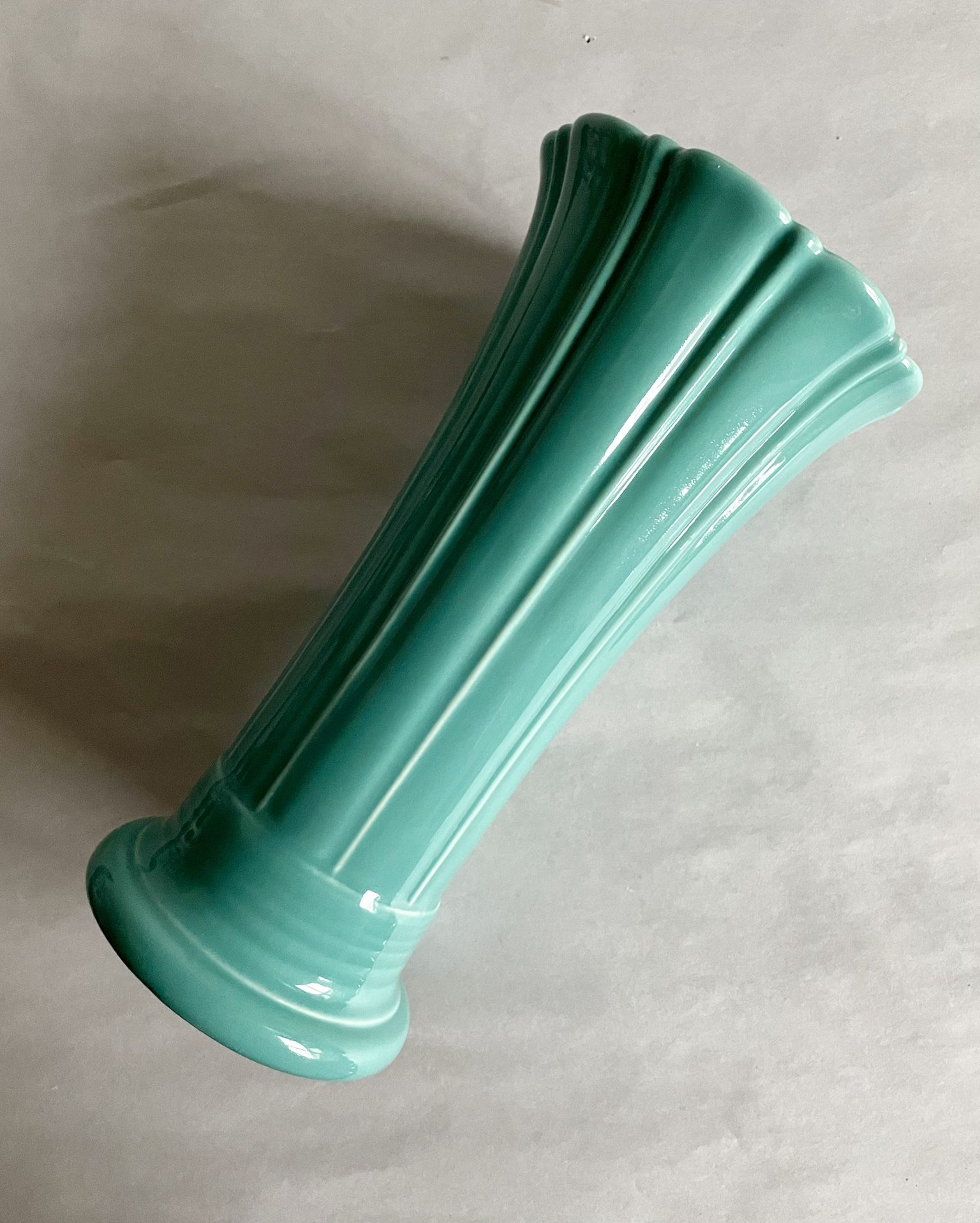 Vintage Homer Laughlin Fiesta Ware Turquoise Flared Vase