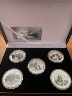 Woodstock 1969 Coin Set Of 5 Silver Certificate Limited Coins in Set