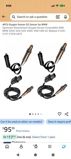 4-Piece O2 Oxygen Sensor Set for BMW