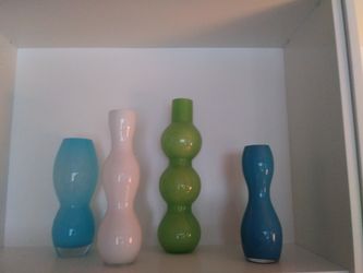 4 Large Glass Vases/Coastal Decor