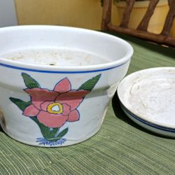 Ceramic Orchid Pot And Saucer