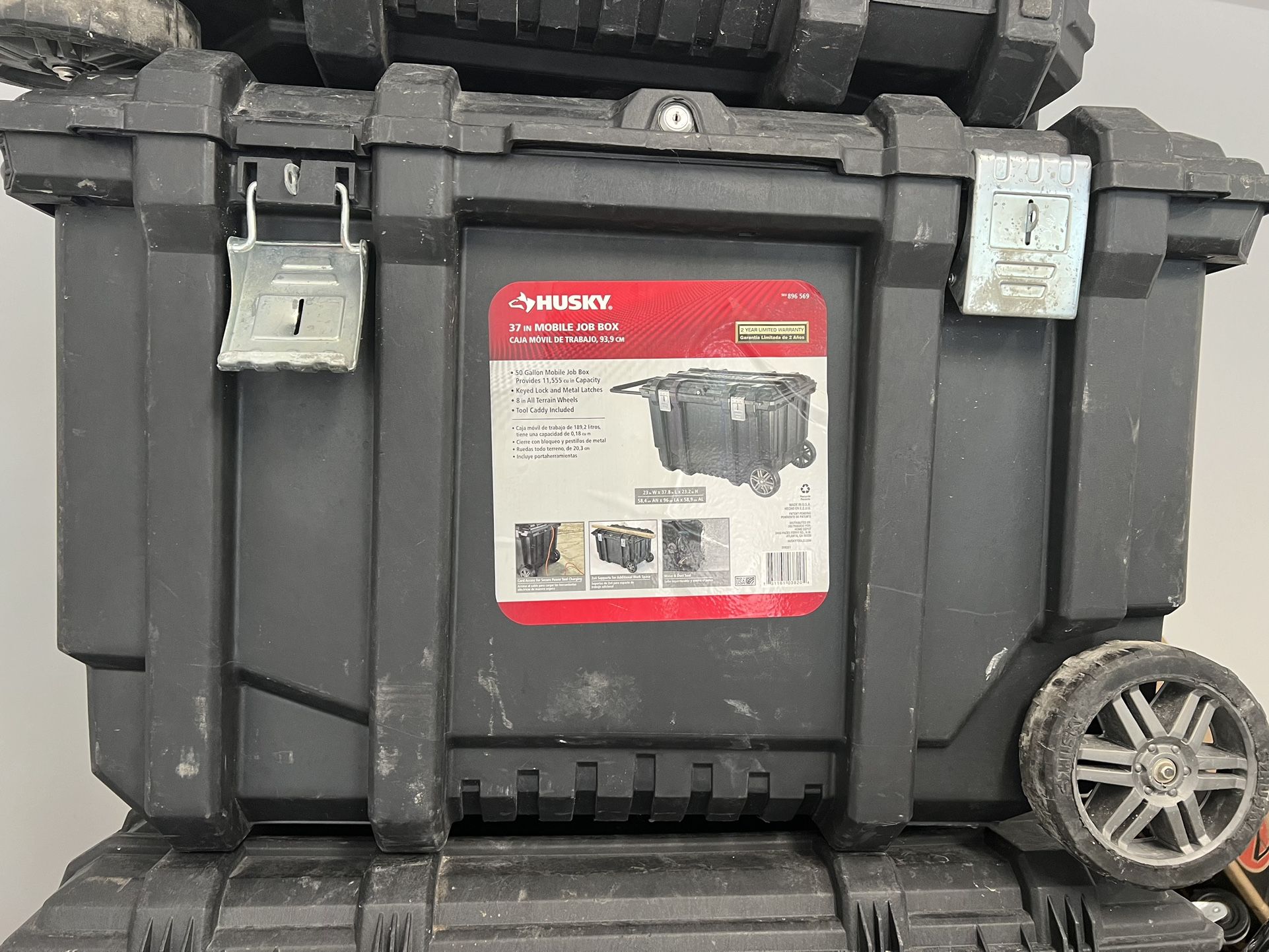 HUSKY 37 IN. ROLLING TOOL BOX UTILITY CART BLACK