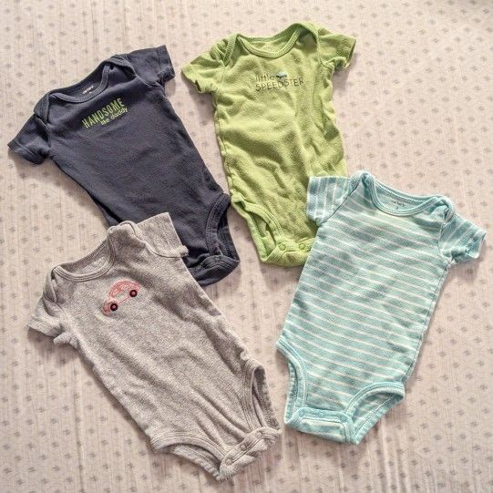 Carter's Baby Boy's Bodysuits (4 Pieces), 3 Months