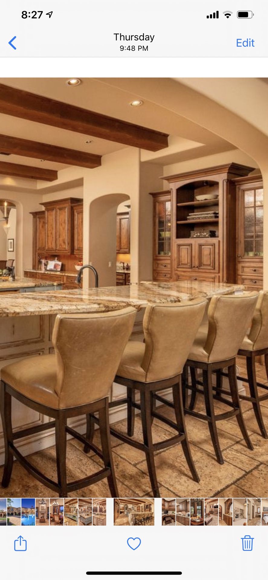 Frontgate Counter Height Luxury Swivel Leather Stools (set of 4) for