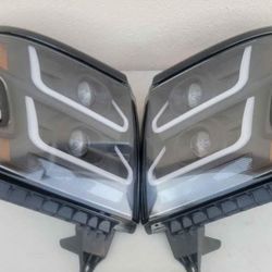 15-20 Chevrolet Suburban Tahoe LED DRL Projector Headlights Luces Calaveras Micas Faros Focos Chevy Headlamps 