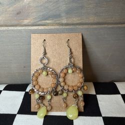 Stone Dreamcatcher Dangle Earrings