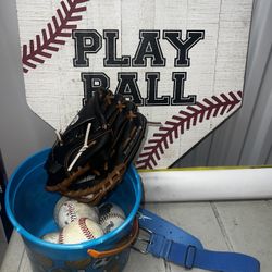 Baseball Glove, Belt, And Room Decor