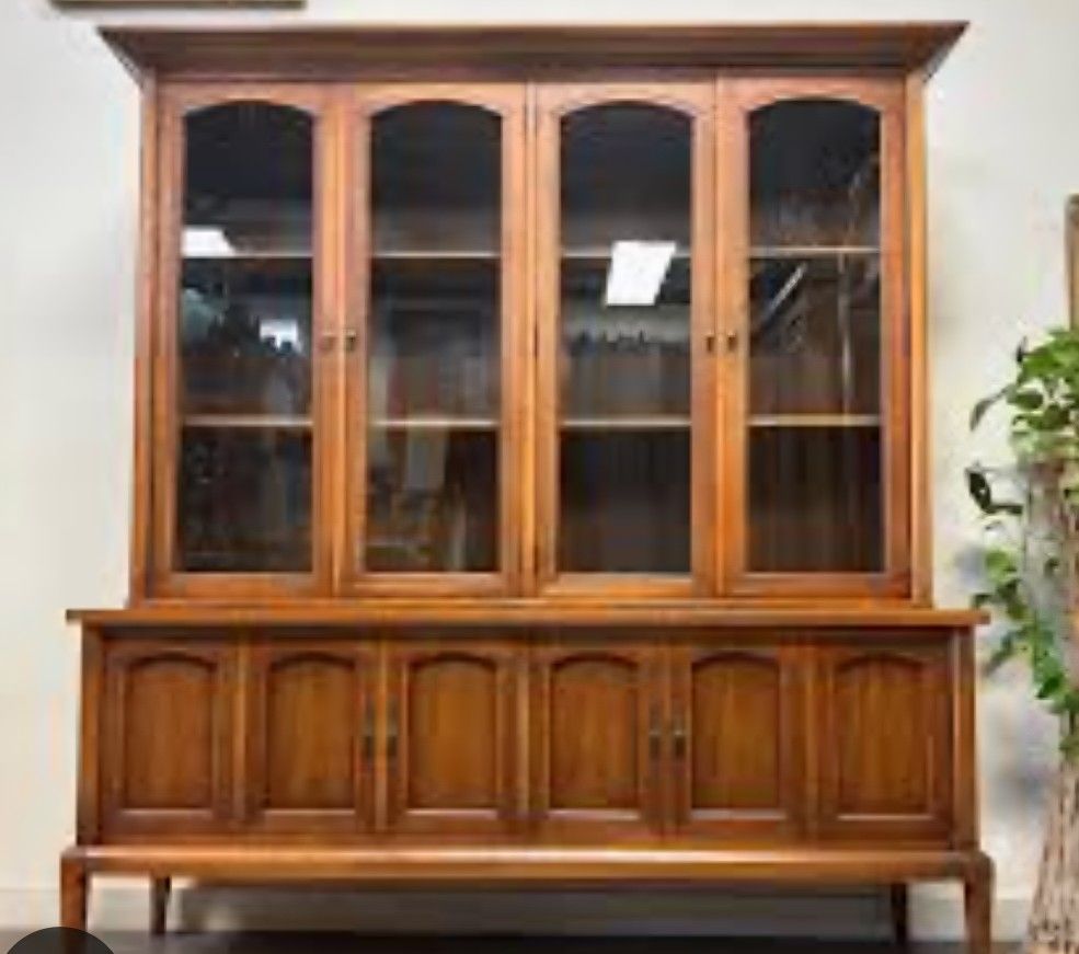 Beautiful Antique Solid Wood China Cabinet