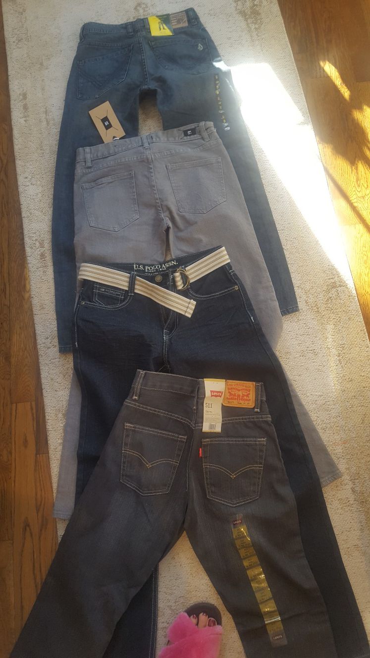 Boys' jeans, slim cut, size 27 (volcom, DG, polo, levis)