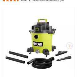 Ryobi 40v Wet/dry Vacuum (Tool Only) shop vac