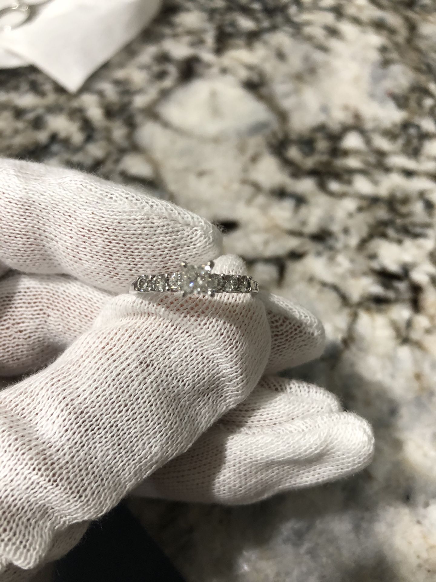 14k White gold diamond engagement ring