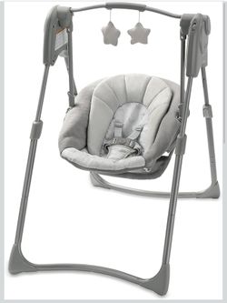 Baby Swing Graco, Space Saving Portable Baby Swing with Height Adjustable Legs. Baby toys. Mecedora para bebe.