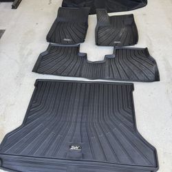 3W Floor Mats & Cargo Liner Fit for Volkswagen ID.4 2021-2024 2025, All Weather ID4 Accessories Custom Fit Floor Liner 1st, 2nd Row and Trunk Mat Full