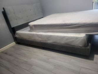 Full size bedframe  with box spring .