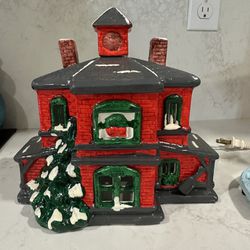 Vintage Seymour Mann Ceramic Snow House Lighted Christmas Village 1994