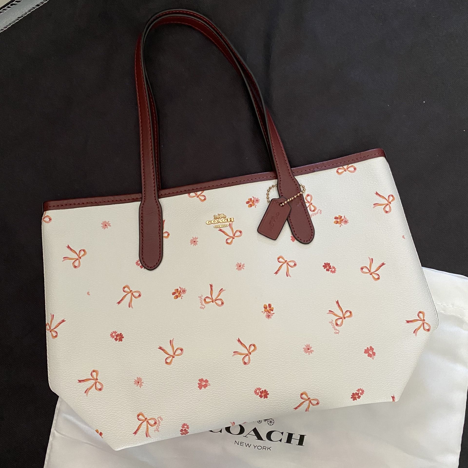 Coach Mini City Tote With Bow Print