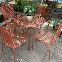 Terracotta Lattice Design Iron Garden Patio Table Set