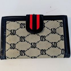 Wallet Clutch Classic Canvas Patterned Clutch Wallet Beige Black
