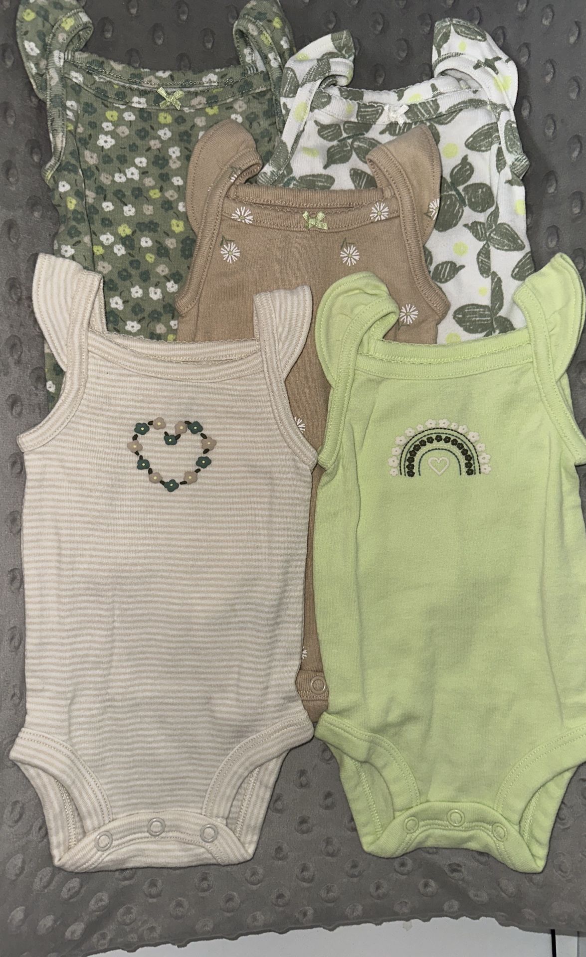 Carter’s Baby 5-Pack Butterfly Flutter Bodysuits Newborn