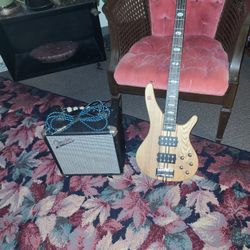Bass GUITAR  Bullfighter AND  FENDER AMP