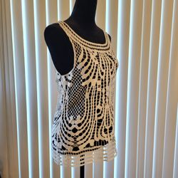 Mango Elegant Crochet Lace Tank Top