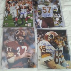 4 Autographed Washington Redskins Greats