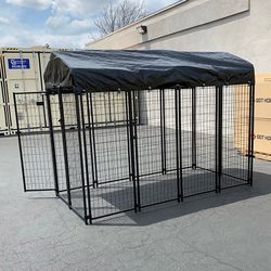 (New) $290 Large Heavy Duty Dog CagePet  Crate Kennel with Cover 8x4x6 FT
