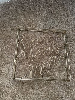 Gold “Love You More” Wire Wall Décor