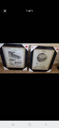 Set of 2 Framed Vintage Patent Art Prints