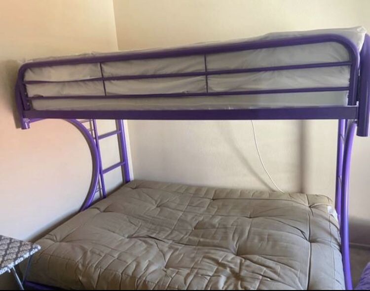 Bunk beds with mattresses