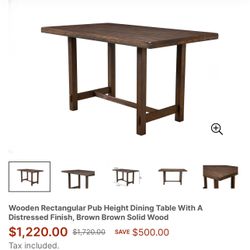 Bar Height Dining Room Table 