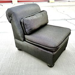 Vintage Post Modern Grey Metallic Slipper Chair