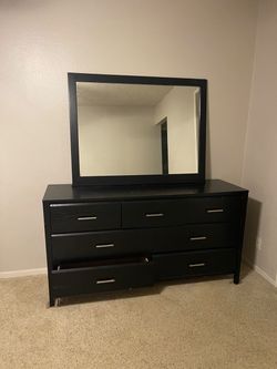 Black Dresser with Mirror
