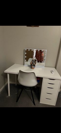 IKEA Alex desk w chair and mirror