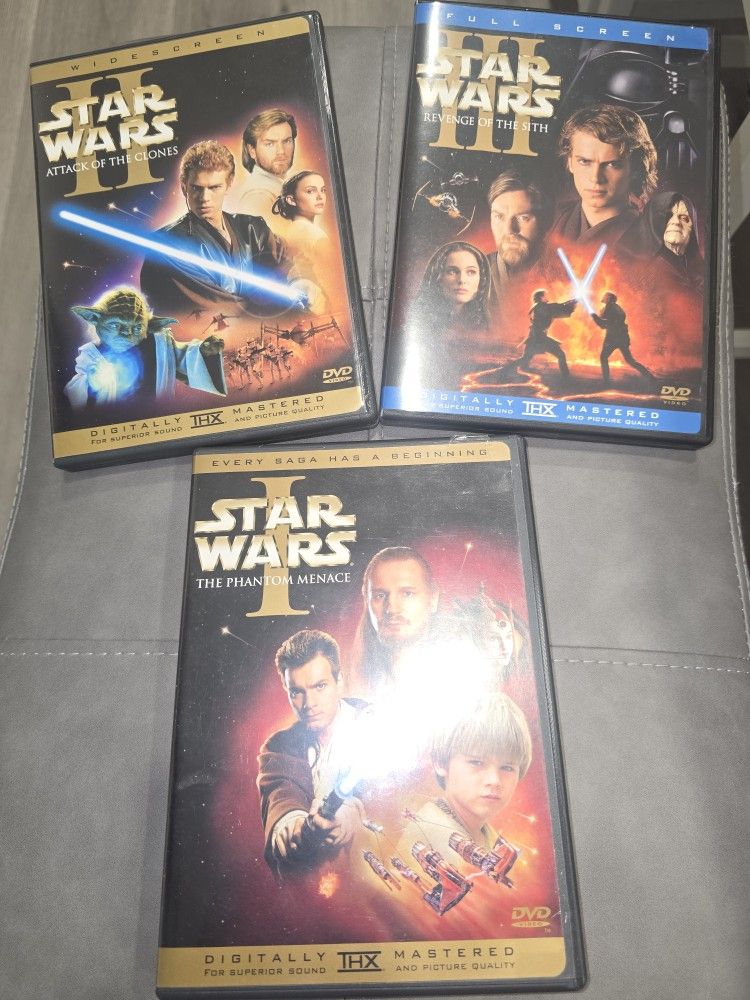 3 STAR WARS DVD'S 2 DISC IN EACH CASE IN EXCELLENT CONDITION