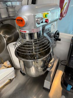 Vevor SZM15 15qt. Countertop Commercial Heavy-Duty Stand Food & DoughMixer w/Stainless Steel Bowl, Bowl Guard, Hook, Whip & Paddle $550 New
