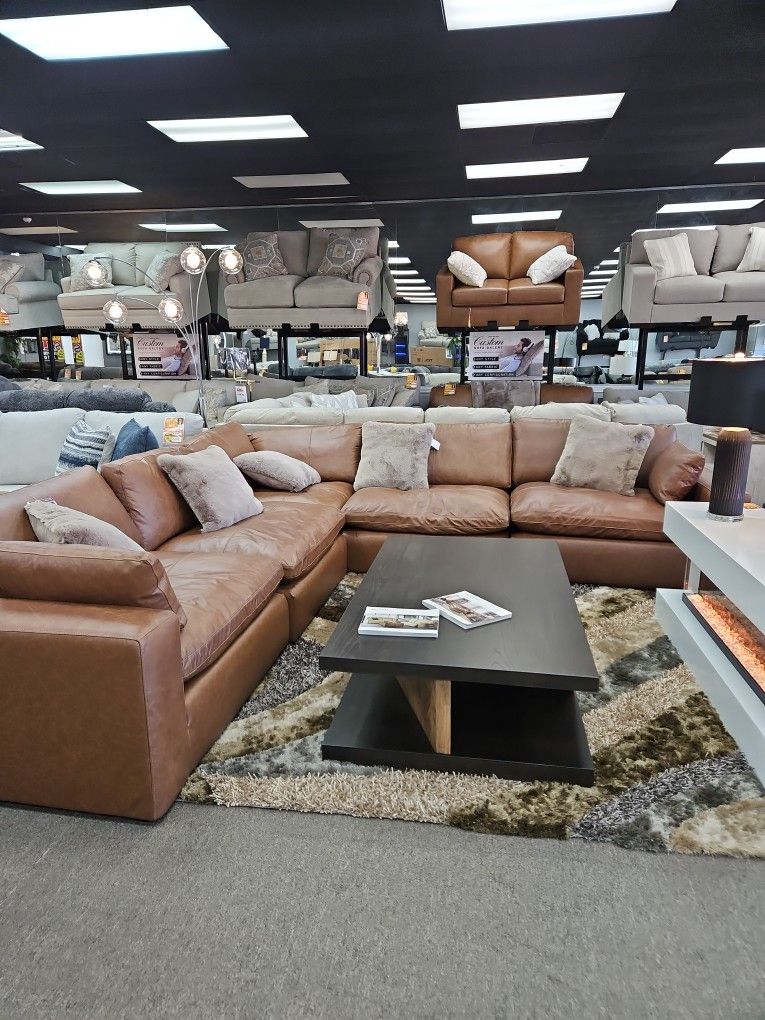 Top Grain Leather Sectional. 36 months 0% interest on approve credit.