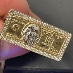 14k 100$ bill ring 