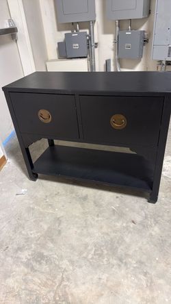 Black Console Table with Two Drawers