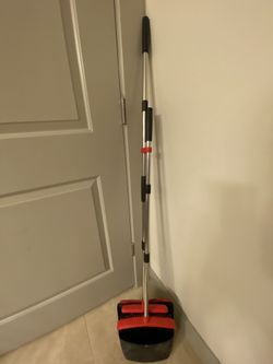 Broom and Dustpan Set with Adjustable Handle and Dustpan Teeth