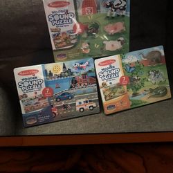 Bundle Of 3 Melissa & Dough Wood Sound Puzzles 