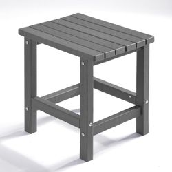 PASAMIC Adirondack Square Side Table, HDPE Outdoor Side Tables, Weather Resistant End Table for Patio, Backyard, Pool, Indoor Companion, Beach, Easy M